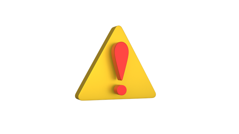 Warning Symbol Icon  3D Illustration