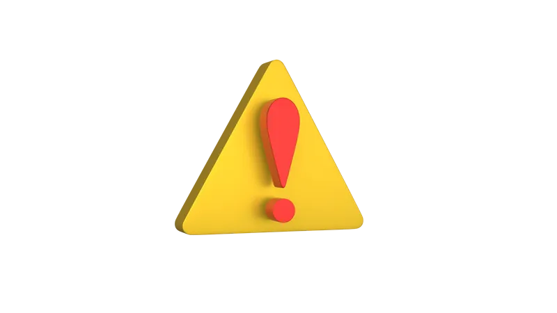 Warning Symbol Icon  3D Illustration