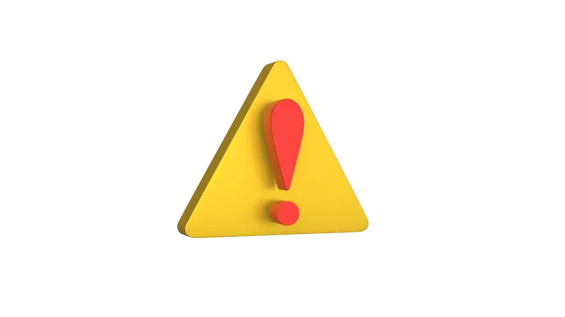 Warning Symbol Icon 3D Illustration