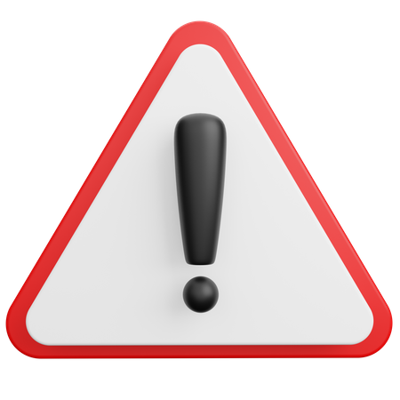 Warning Triangle Sign  3D Icon