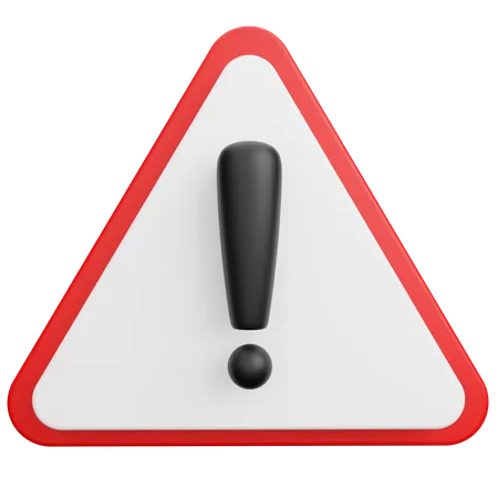 Warning Triangle Sign  3D Icon