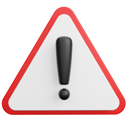 Warning Triangle Sign 3D Icon