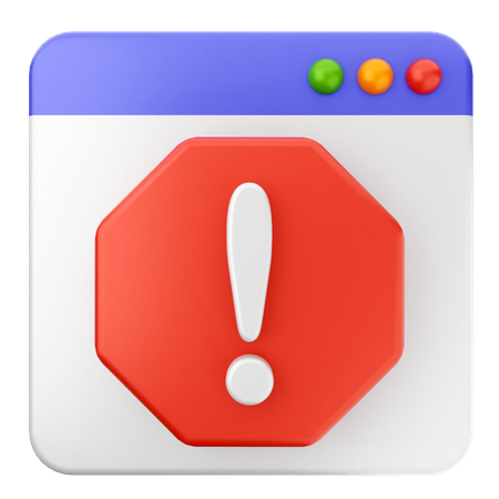 警告ウェブサイト  3D Icon