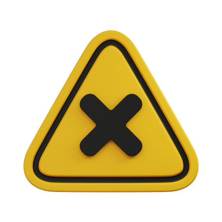 Warning wrong way  3D Icon