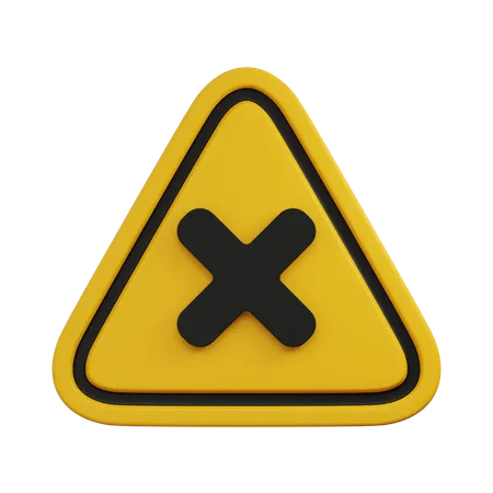 Warning wrong way  3D Icon