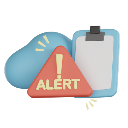 Warnschild mit Zwischenablage  3D Icon