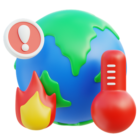 Warnung vor globaler Erwärmung  3D Icon