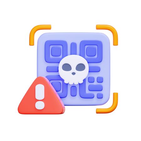 Warnung vor QR-Code-Betrug 3D Icon