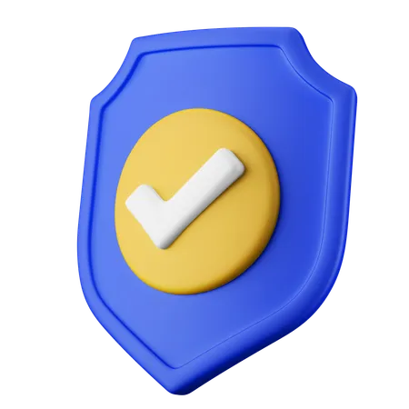 Product Warranty With Shield And Checkmark 3 D Icon Illustration 3D Icon