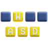 keyboard keys 3d logos