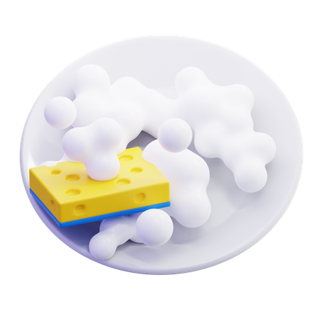 Wash Dishes With Sponge  3D Icon