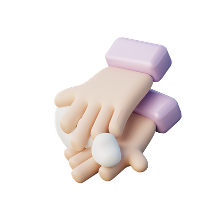 Washing Hand 3D Illustration