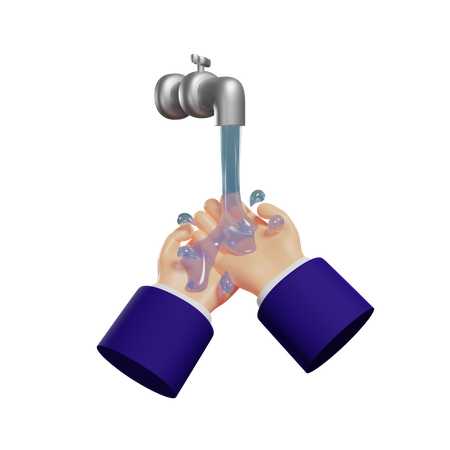 Washing hand gesture  3D Illustration