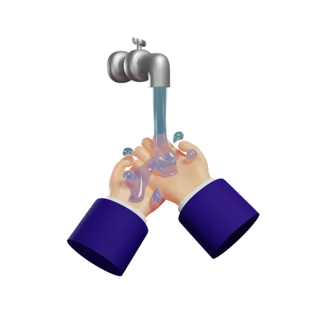 Washing hand gesture  3D Illustration