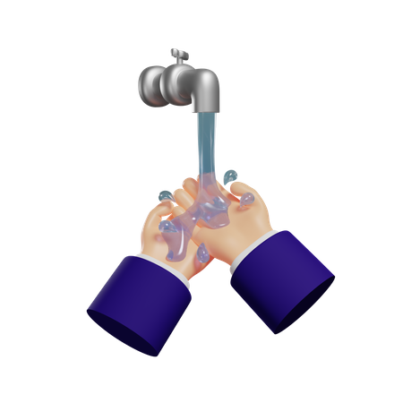 Washing hand gesture 3D Illustration