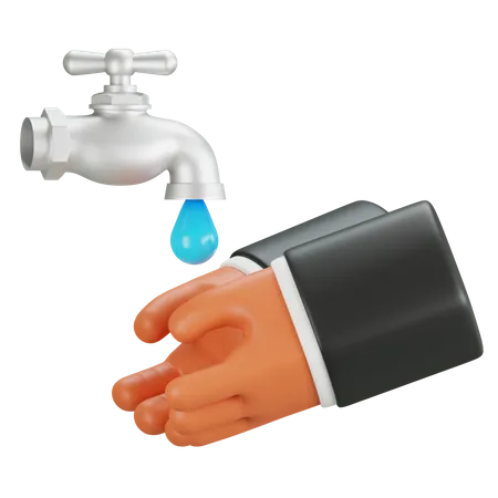 3 D Illustration With Hand Showing Washing Hand Gesture 3D Icon