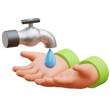 Washing Hands 3D Illustration