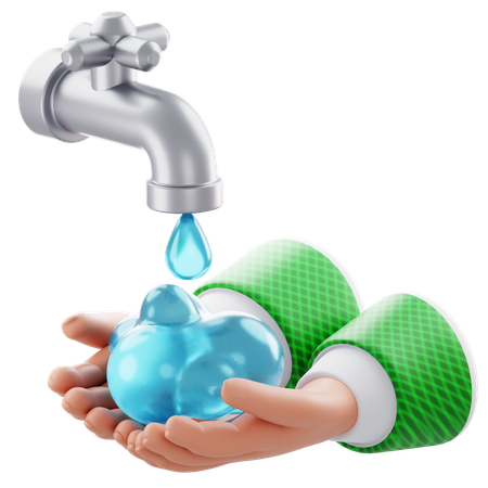 Washing Hands Wudhu  3D Icon