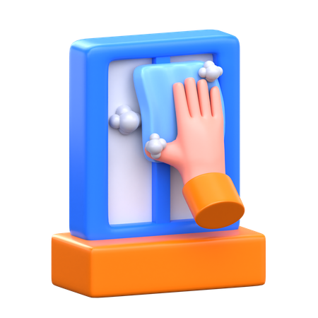 Washing Window  3D Icon