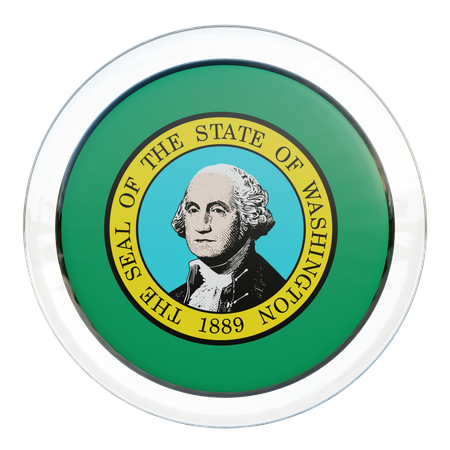 Washington Round Flag  3D Icon
