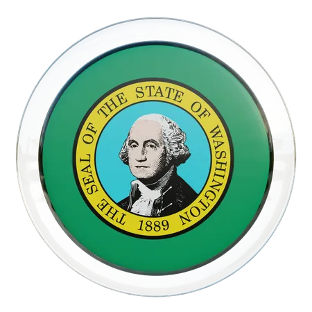 Washington Round Flag  3D Icon