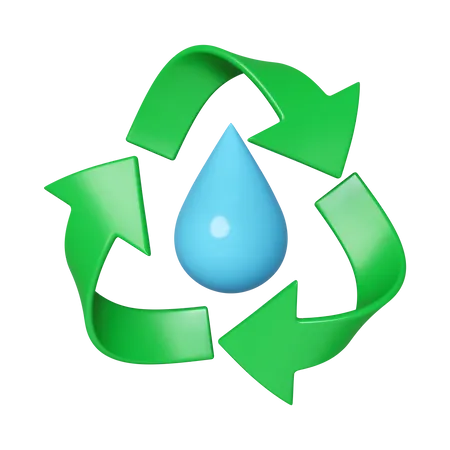 Wasser recyceln  3D Icon