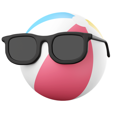 Wasserball mit Sonnenbrille  3D Icon