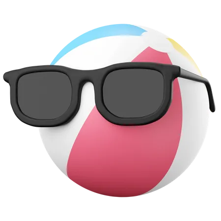 Wasserball mit Sonnenbrille  3D Icon