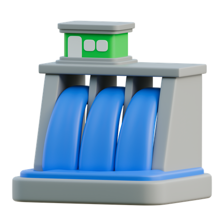 Wasserdamm  3D Icon