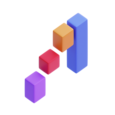 Wasserfalldiagramm  3D Icon