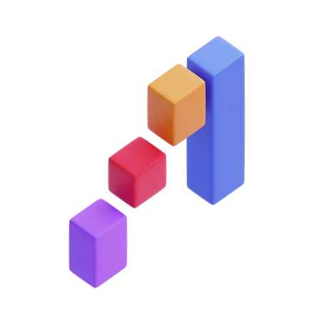 Wasserfalldiagramm  3D Icon