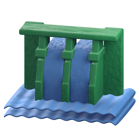 Wasserkraft  3D Illustration