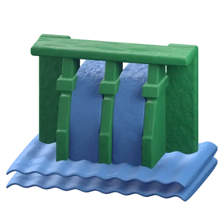 Wasserkraft  3D Illustration