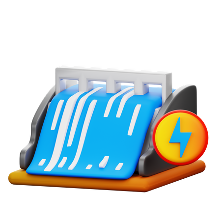 Wasserkraftenergie  3D Icon