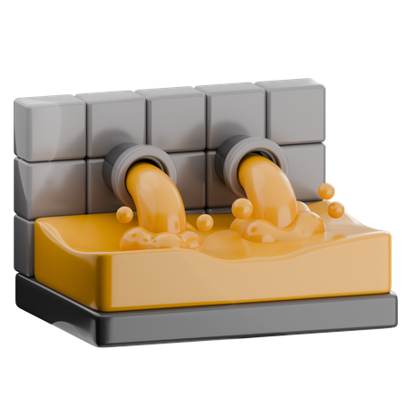 Wasserverschmutzung  3D Icon