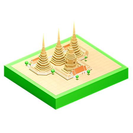 Wat Pho Buddhist Temple  3D Icon