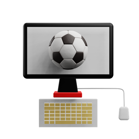 Watch Live Football Match  3D Icon