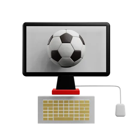 Watch Live Football Match  3D Icon