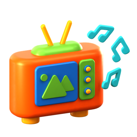 Watch TV  3D Icon