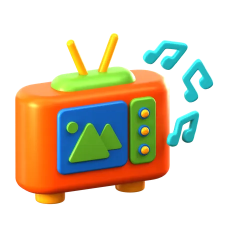 Watch TV  3D Icon