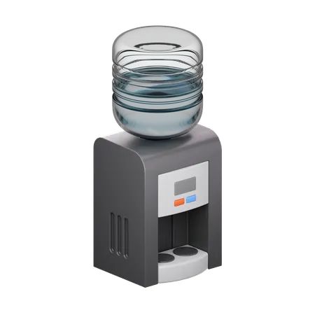A Modern Sleek Water Cooler With A Transparent Blue Water Bottle On Top Presented In 3 D Rendering Perfect For Office Hydration Needs 3D Icon
