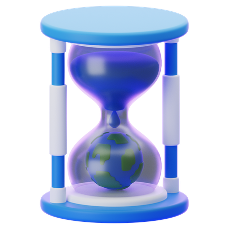 Water And Land Hourglass  3D Icon
