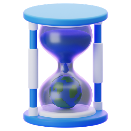 Water And Land Hourglass  3D Icon