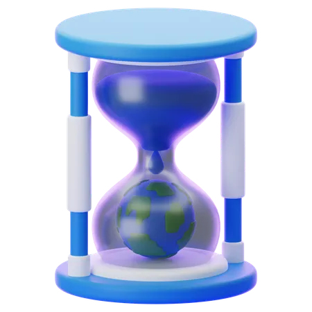 Water And Land Hourglass  3D Icon