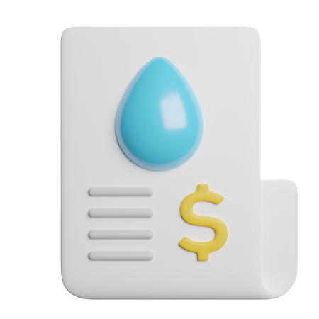 Water Bill  3D Icon