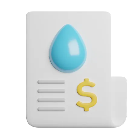 Water Bill  3D Icon