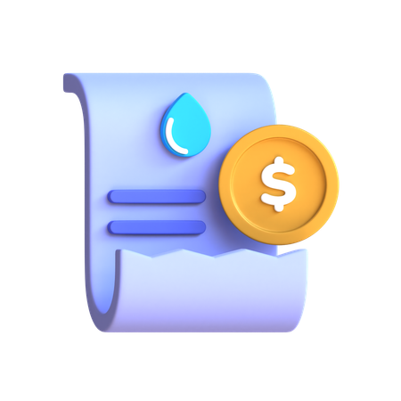 Water bill payment  3D Icon