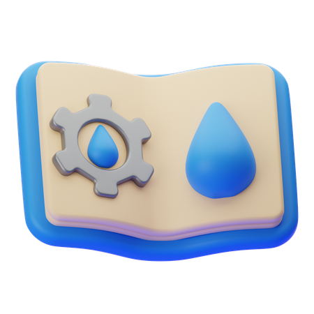 Water Book Education  3D Icon