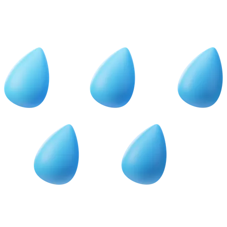 Water Drops 3 D Illustration 3D Icon