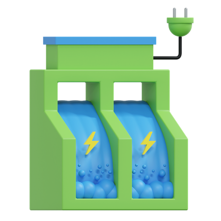 Water Energy Power Plant  3D Icon